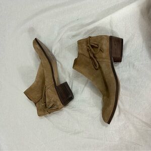 Splendid Tan Ankle Boots with Chunky Heel and Zipper